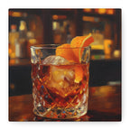 Whisky on Ice Wall Art -  Bar & Home Decor - Stretched Canvas