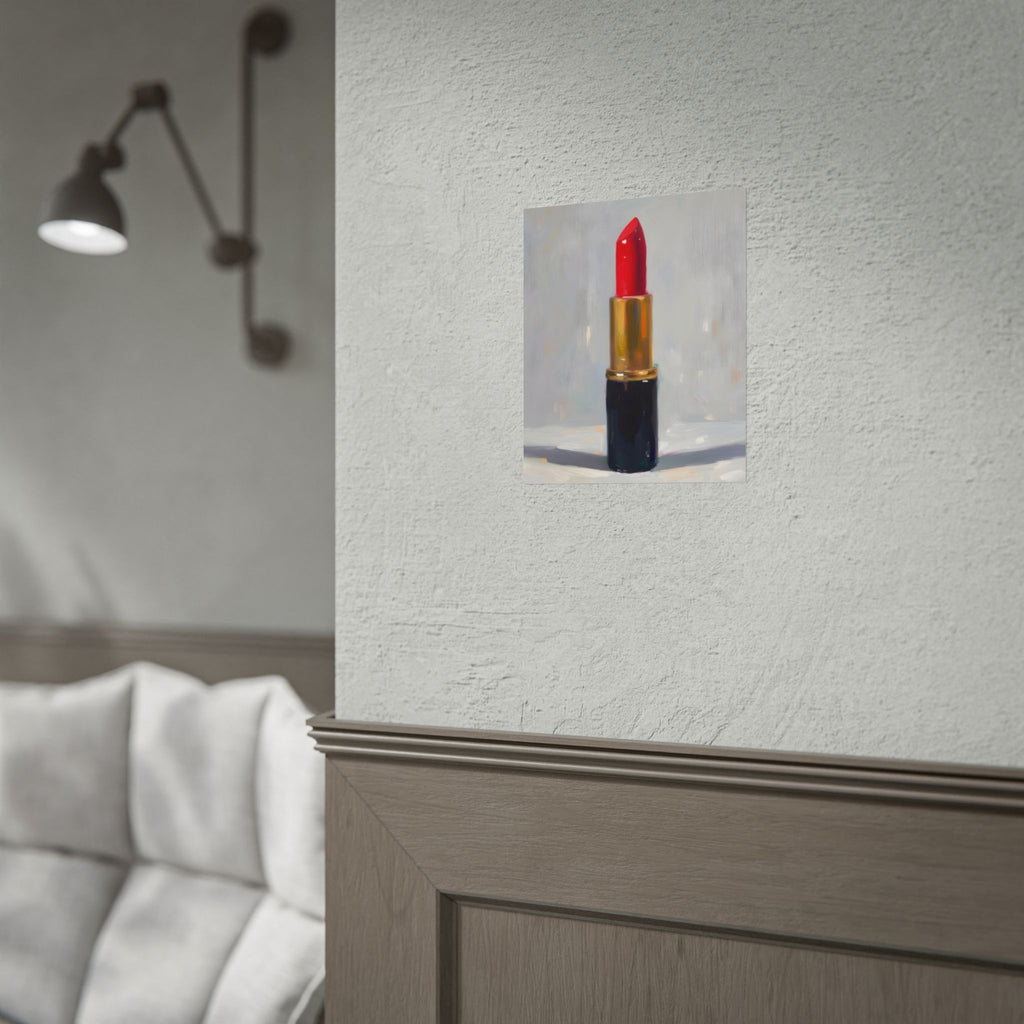 Lipstick Art Poster — Red Lipstick Still Life Rolled Poster