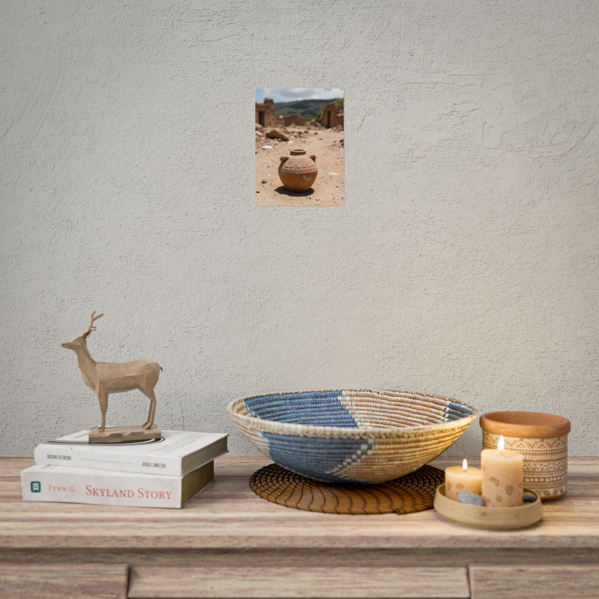 Rustic Terracotta  Clay Pot Desert Poster - Rolled Photo Print