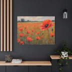 Poppy Field Canvas Wall Art — Matte Stretched Floral Painting
