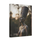 Nefertiti Bronze Statue Wall Art - Egyptian Sculpture Photography - Queen of Egypt - Stretched Canvas