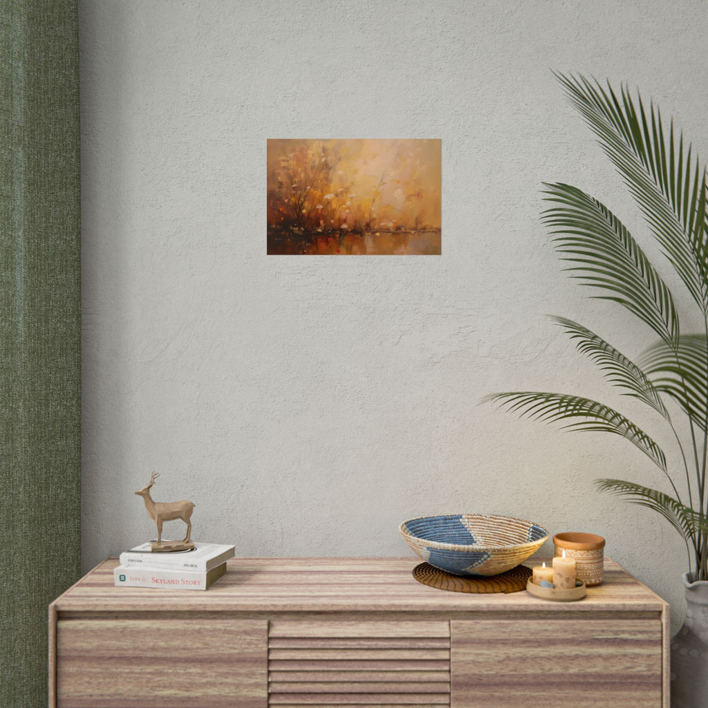 Golden Meadow Abstract Wall Art - Poster