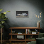 Silver Sports Car Matte Canvas Print — Modern Automotive Wall Art