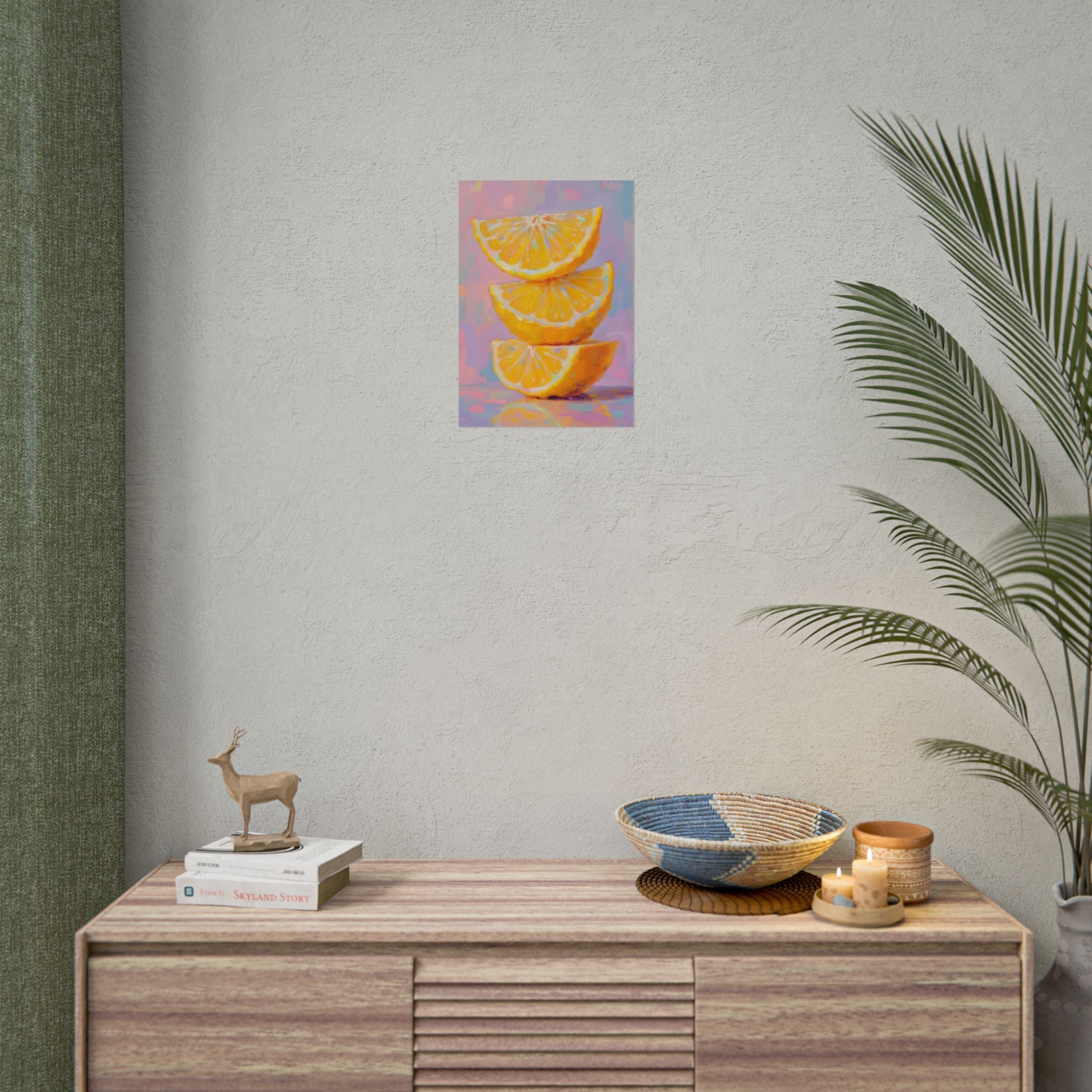 Citrus Slice - Stacked Lemon Wall Art - Stretched Poster