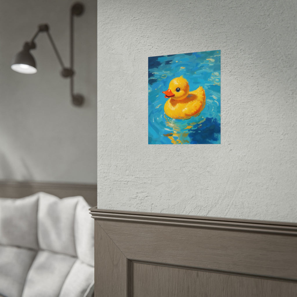 Rubber Duck Poster — Cute Yellow Duckling Wall Art, Nursery & Kids Room Decor