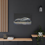 Silver Sports Car Matte Canvas Print — Modern Automotive Wall Art
