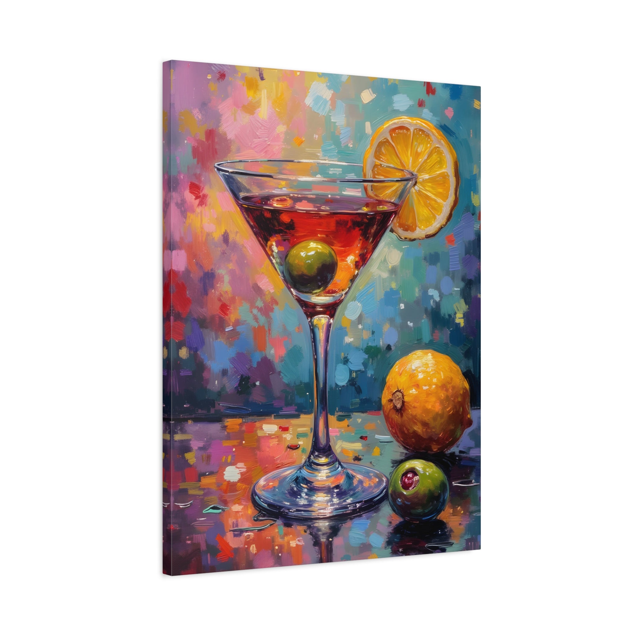 Colourful Martini Glass Matte Canvas Wall Art - Stretched canvas