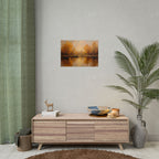 Autumn at the lake with rowboats - Poster