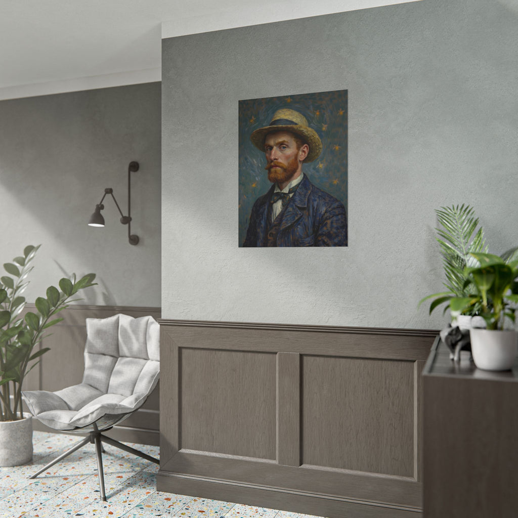 Van Gogh Portrait Rolled Poster — Vintage Impressionist Art Print