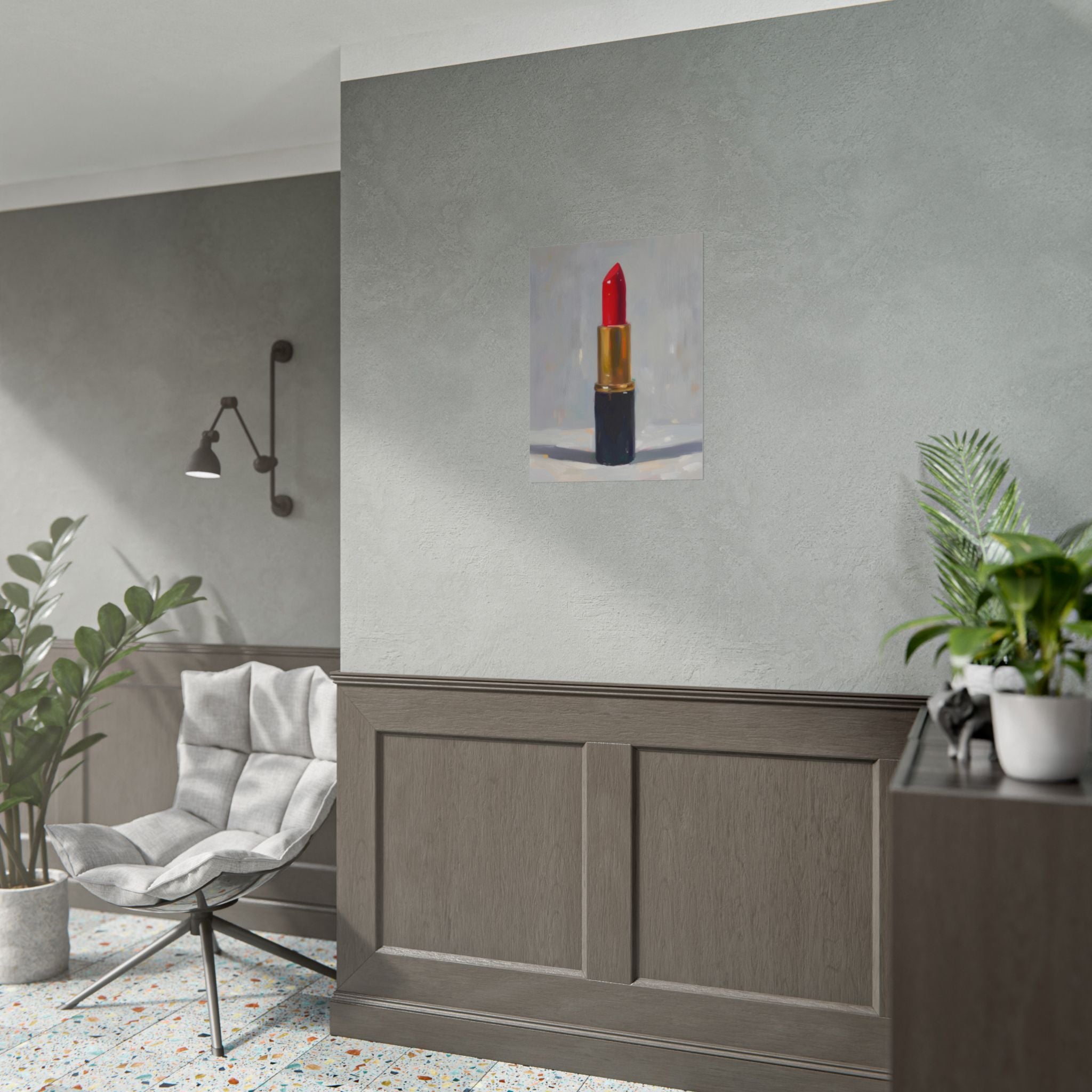 Lipstick Art Poster — Red Lipstick Still Life Rolled Poster