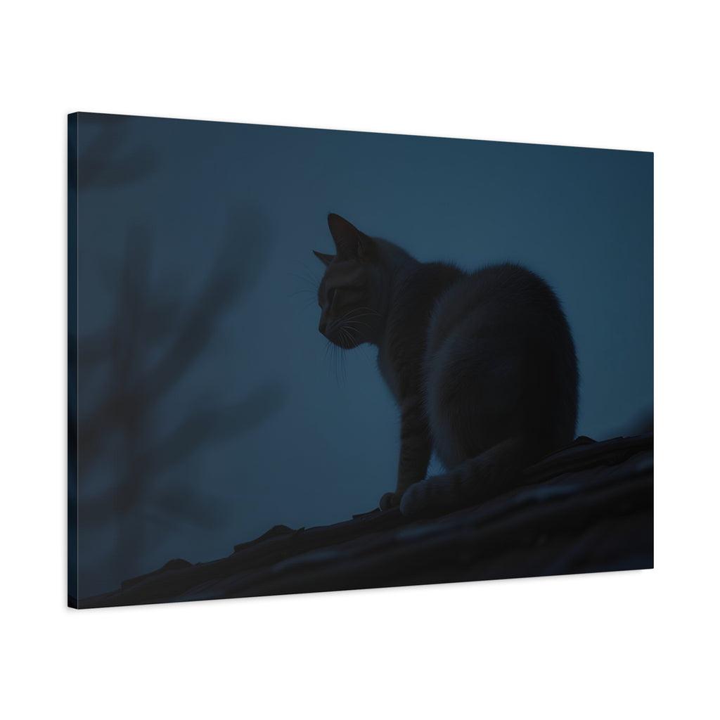 Nightwatch Cat Wall Art - Stretched canvas