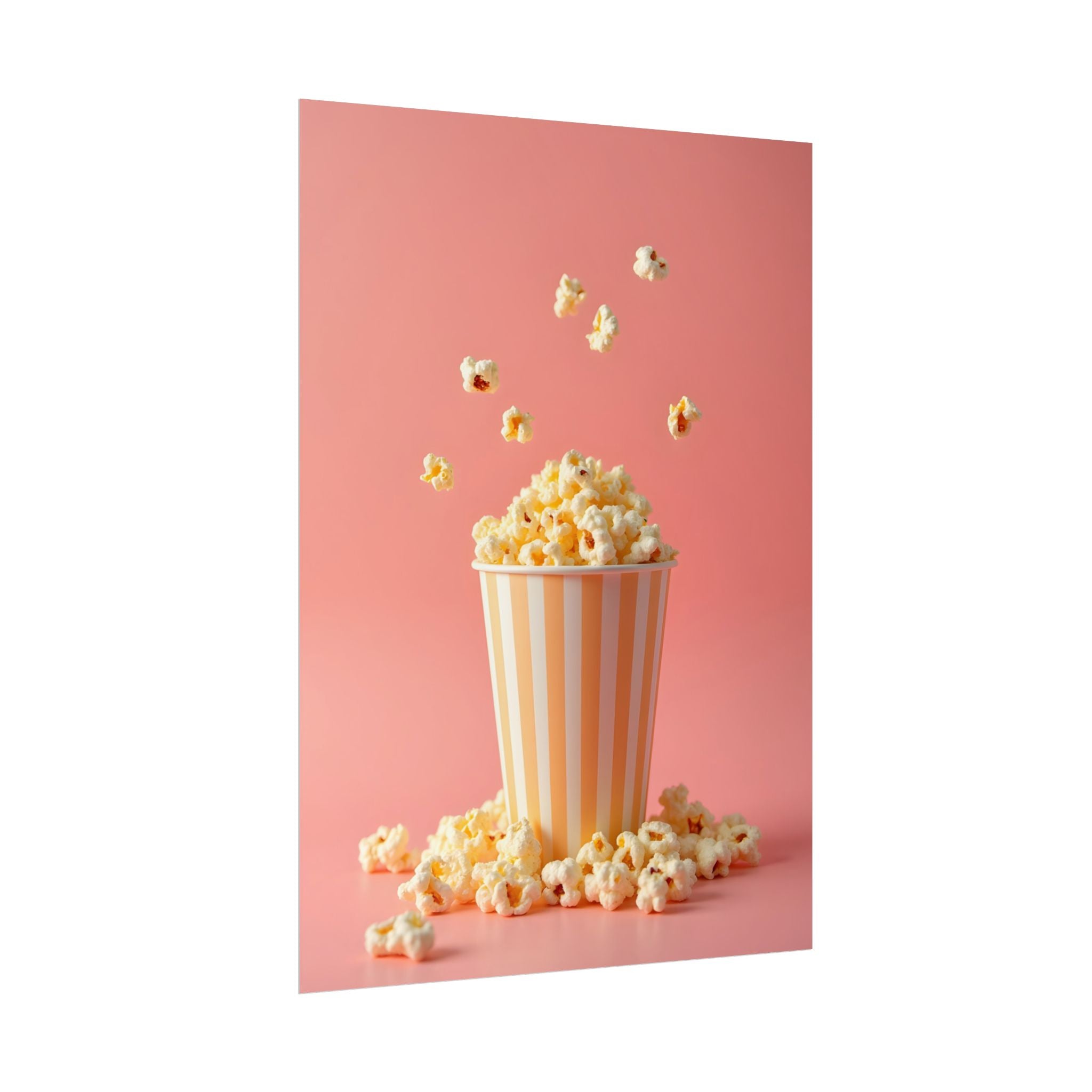 Popcorn with a pink background - Poster