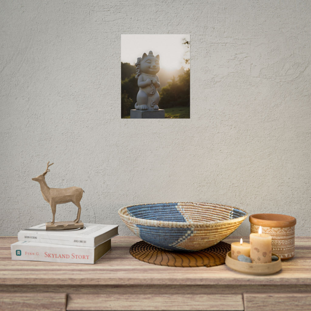 Sunlit Lucky Cat Wall Art - Poster