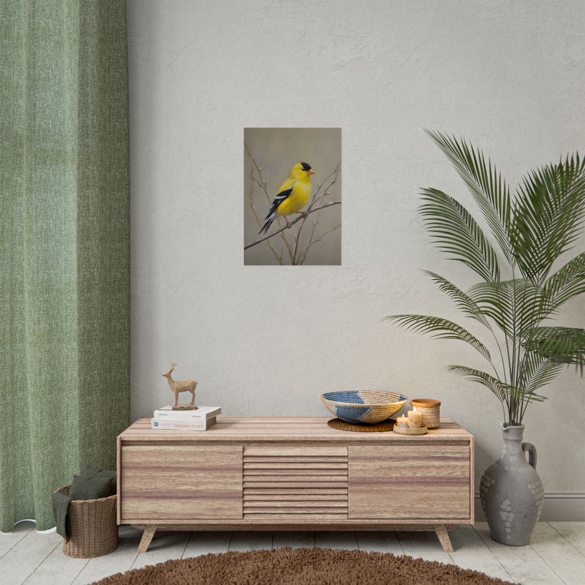 Goldfinch Art Poster - Yellow Songbird Print for Nature Lovers