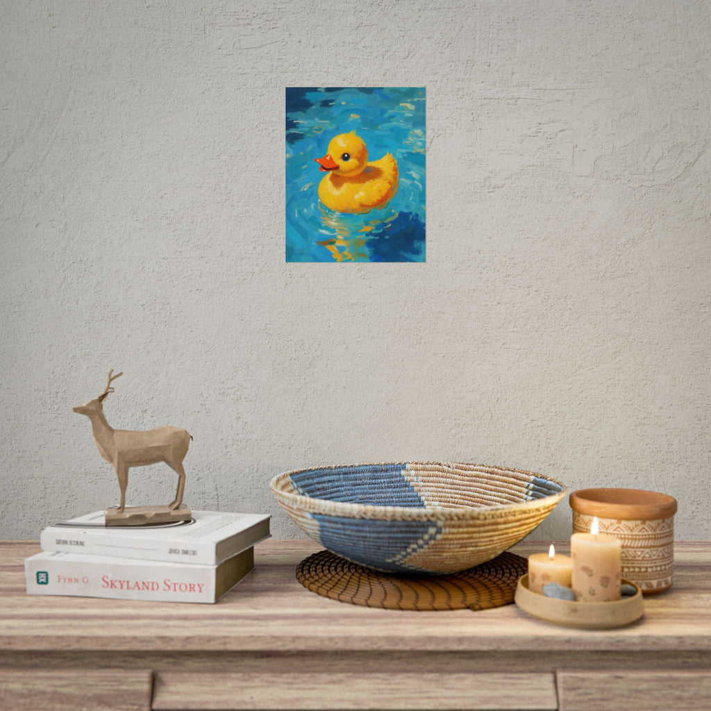 Rubber Duck Poster — Cute Yellow Duckling Wall Art, Nursery & Kids Room Decor