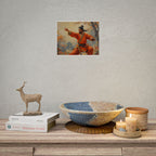Martial Artist Art Poster - Warrior in Orange Traditional Kung Fu Wall Art