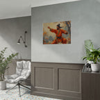 Martial Artist Art Poster - Warrior in Orange Traditional Kung Fu Wall Art