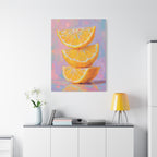 Citrus Slice - Stacked Lemon Wall Art - Stretched Canvas
