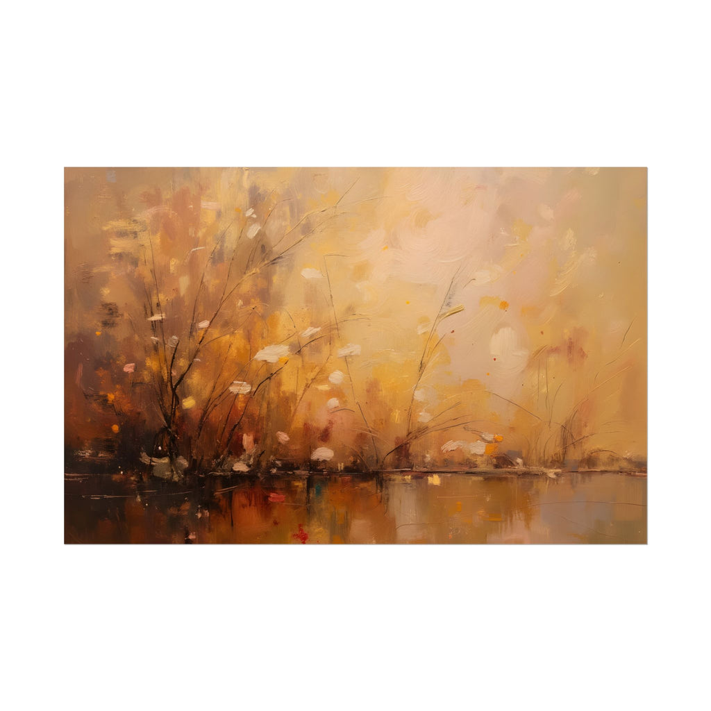 Golden Meadow Abstract Wall Art - Poster