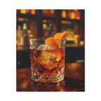 Whisky on Ice Wall Art -  Bar & Home Decor - Stretched Canvas