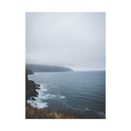 Foggy Coastal Cliff Wall Art  - Stretched Canvas
