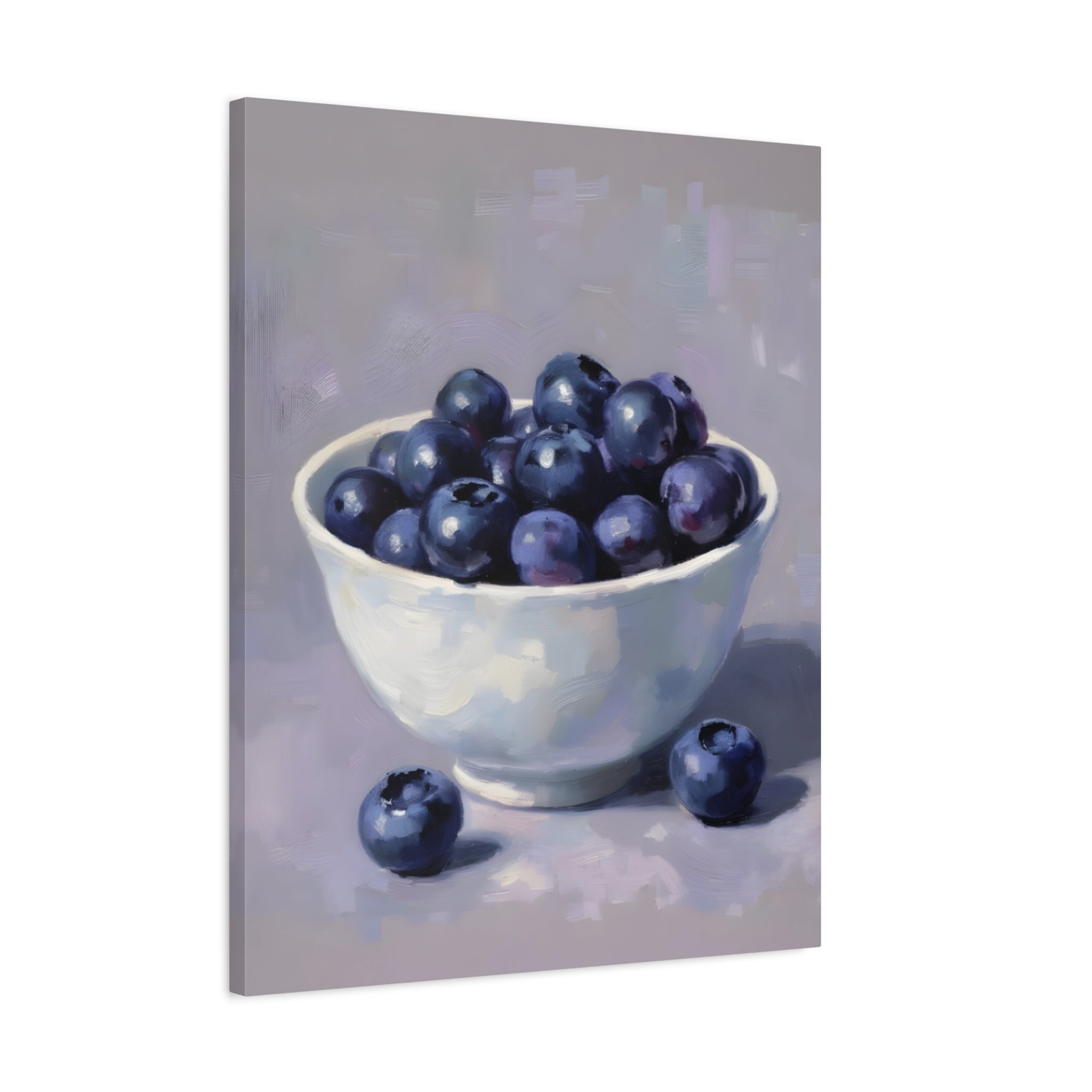 Blueberry Bowl Canvas Print — Still Life Wall Art