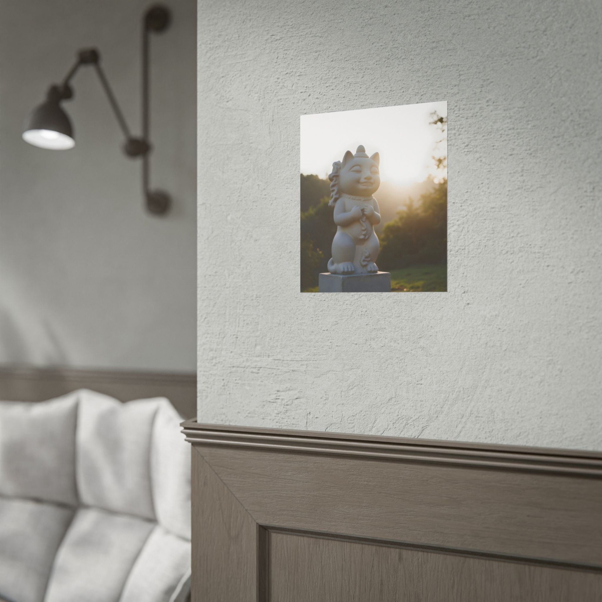 Sunlit Lucky Cat Wall Art - Poster