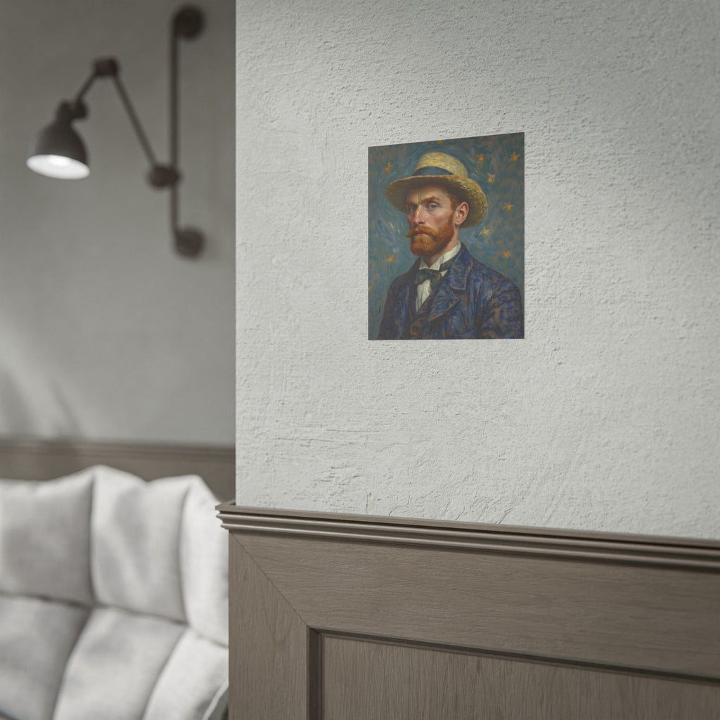 Van Gogh Portrait Rolled Poster — Vintage Impressionist Art Print