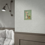 Green Bunny Rolled Poster — Cool Bunny with Camera Art Print