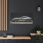 Silver Sports Car Matte Canvas Print — Modern Automotive Wall Art