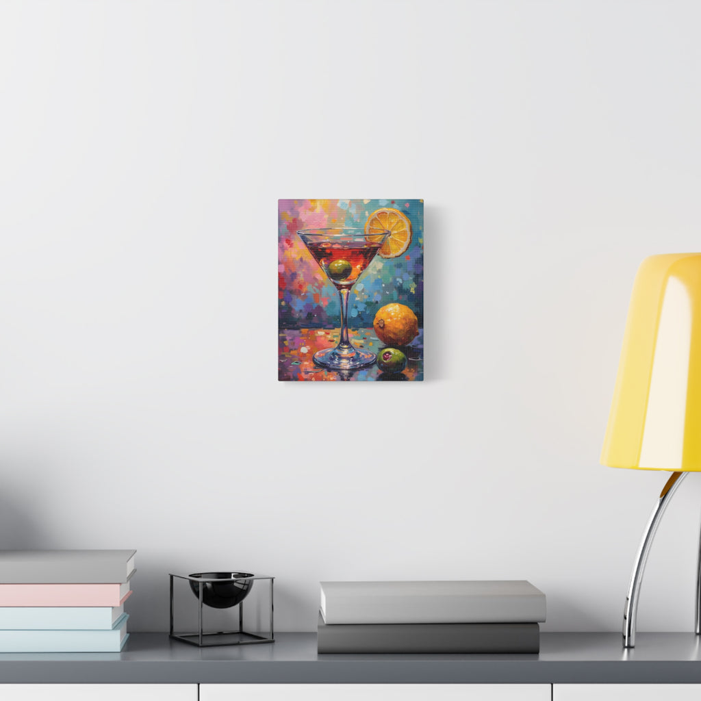 Colourful Martini Glass Matte Canvas Wall Art - Stretched canvas