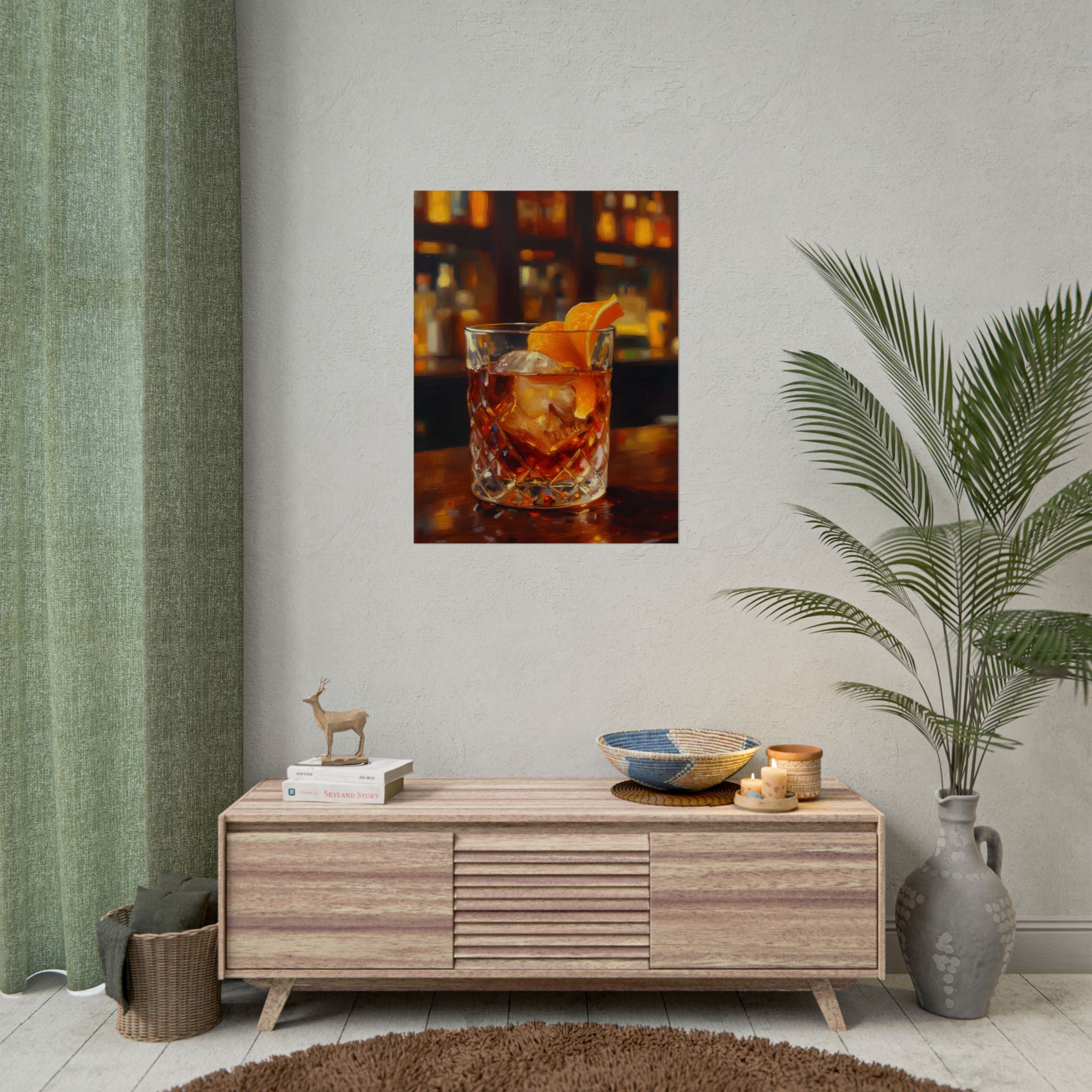 Whisky on Ice Wall Art -  Bar & Home Decor - Poster