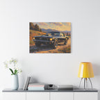 Vintage Mustang Sunset Wall Art - Classic Muscle Car - Stretched Canvas