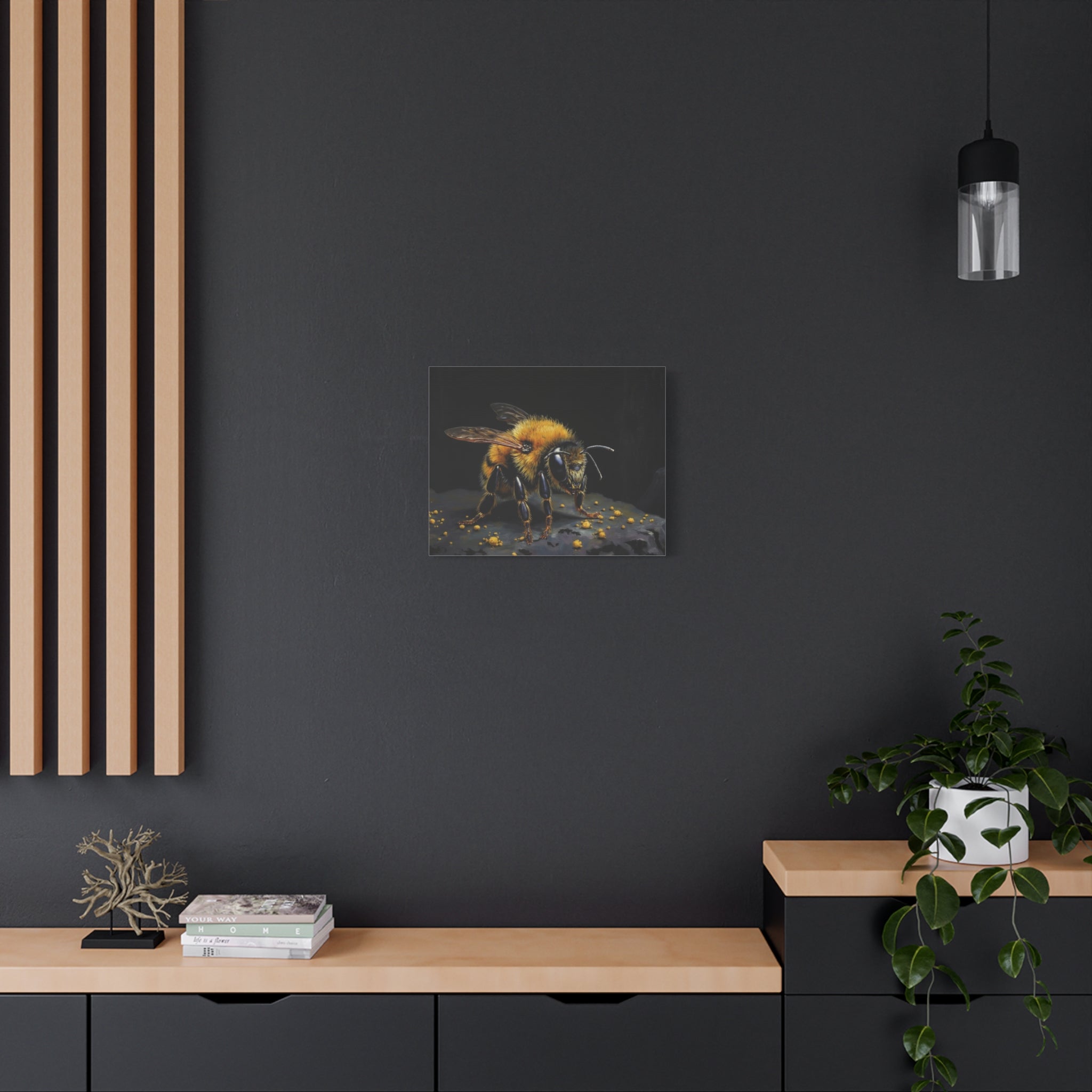 Bumblebee Canvas Print — Realistic Bee Wall Art on Matte Stretched Canvas