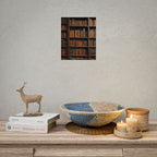 Vintage Library Bookshelf Rolled Poster - Antique Bookshop Wall Art