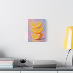 Citrus Slice - Stacked Lemon Wall Art - Stretched Canvas