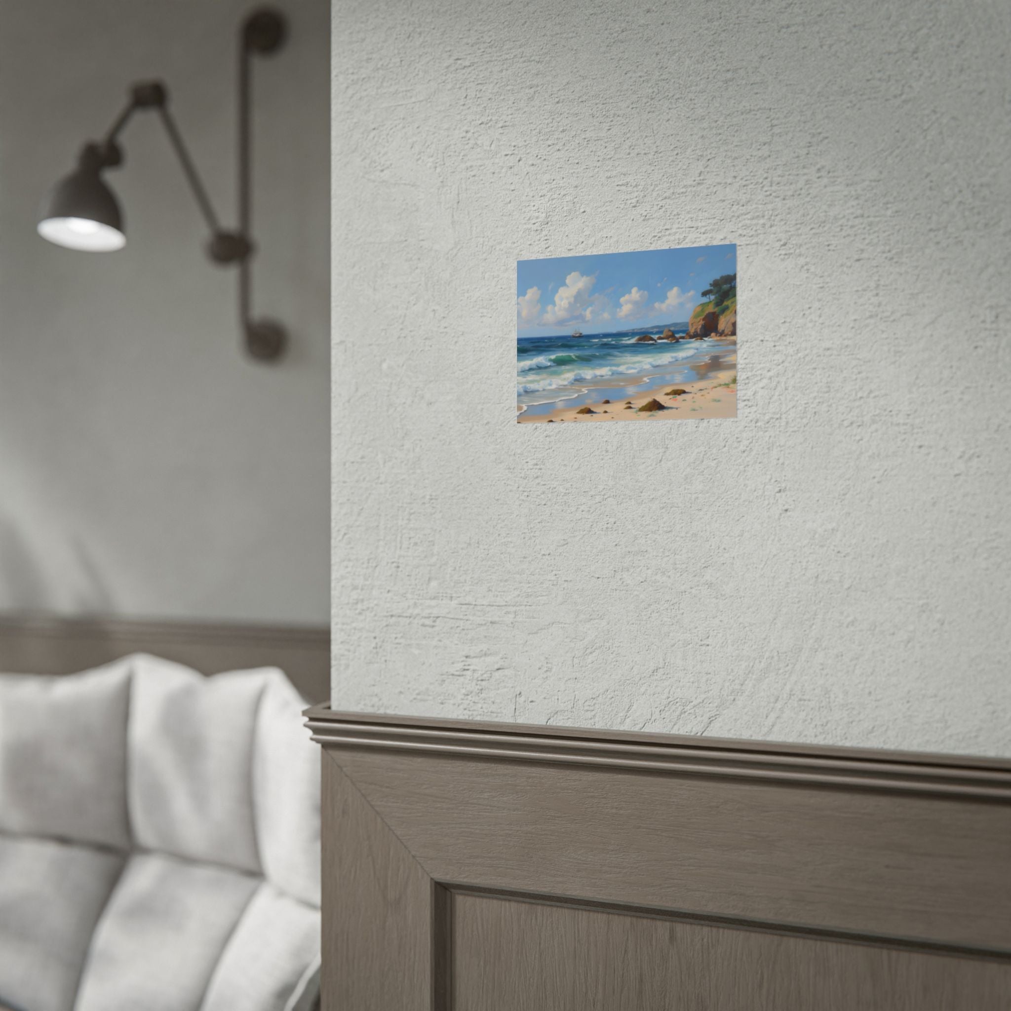 Coastal Seascape Poster - Rolled Beach Print, Ocean Waves Wall Art