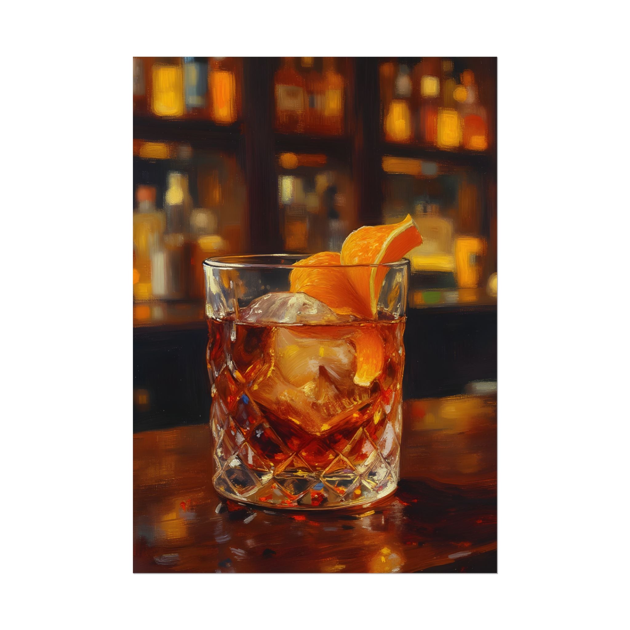 Whisky on Ice Wall Art -  Bar & Home Decor - Poster