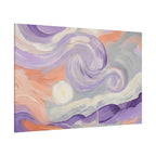 Abstract Swirl Canvas Art – Lavender & Peach Matte Stretched Canvas