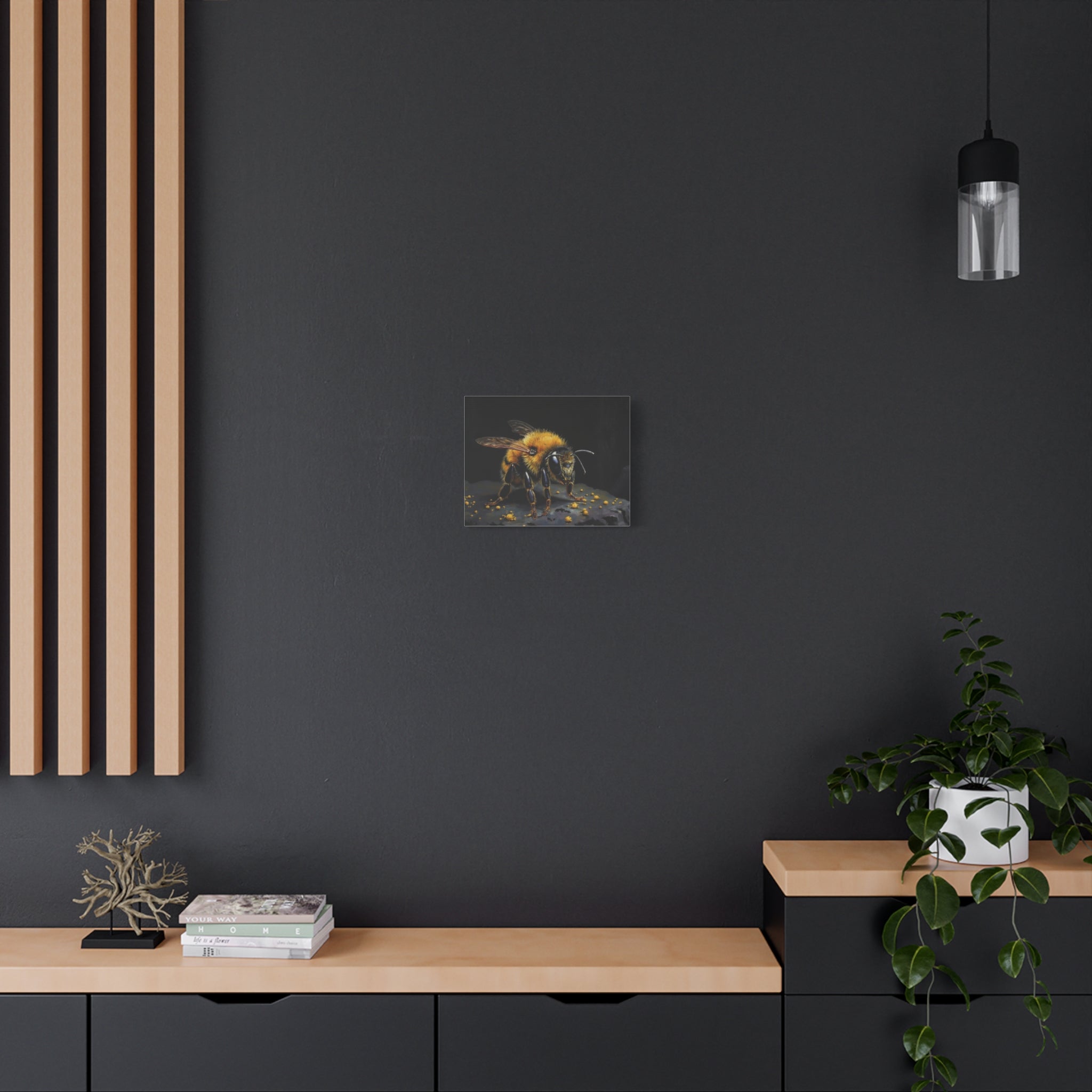 Bumblebee Canvas Print — Realistic Bee Wall Art on Matte Stretched Canvas