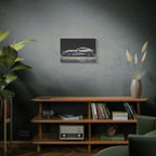 Silver Sports Car Matte Canvas Print — Modern Automotive Wall Art