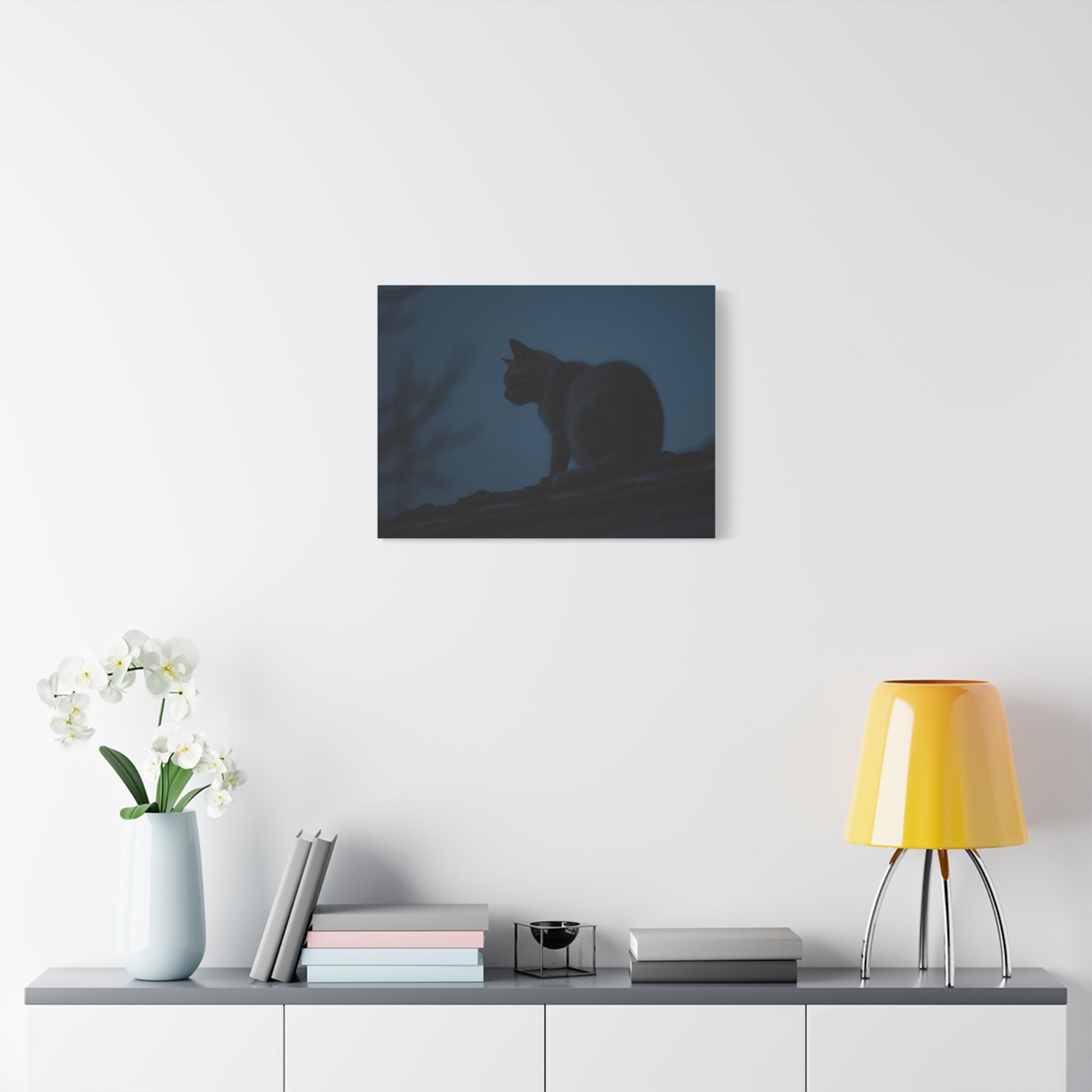 Nightwatch Cat Wall Art - Stretched canvas