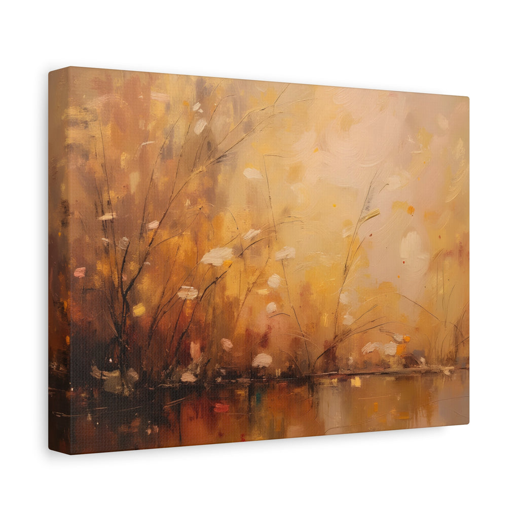 Golden Meadow Abstract Wall Art - Stretched Canvas