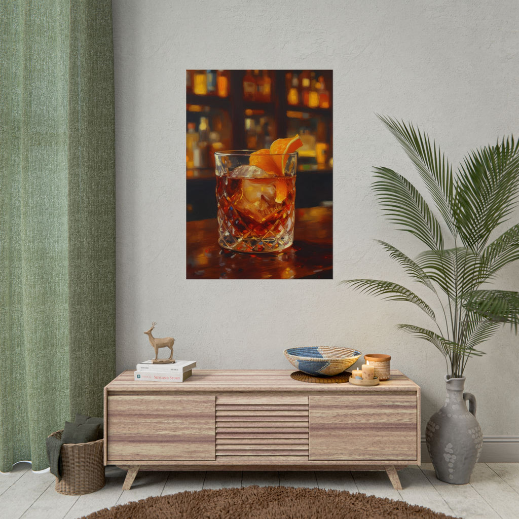 Whisky on Ice Wall Art -  Bar & Home Decor - Poster