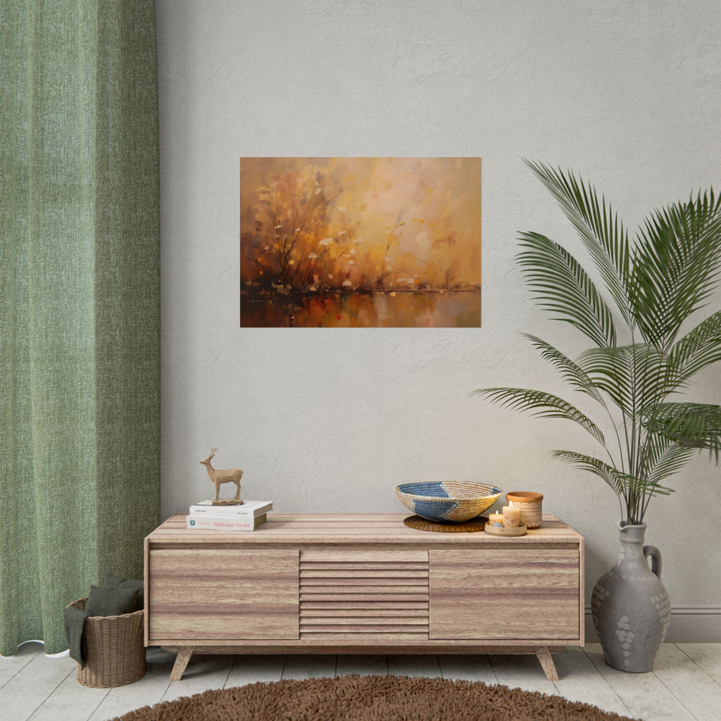 Golden Meadow Abstract Wall Art - Poster