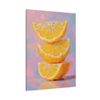Citrus Slice - Stacked Lemon Wall Art - Stretched Canvas