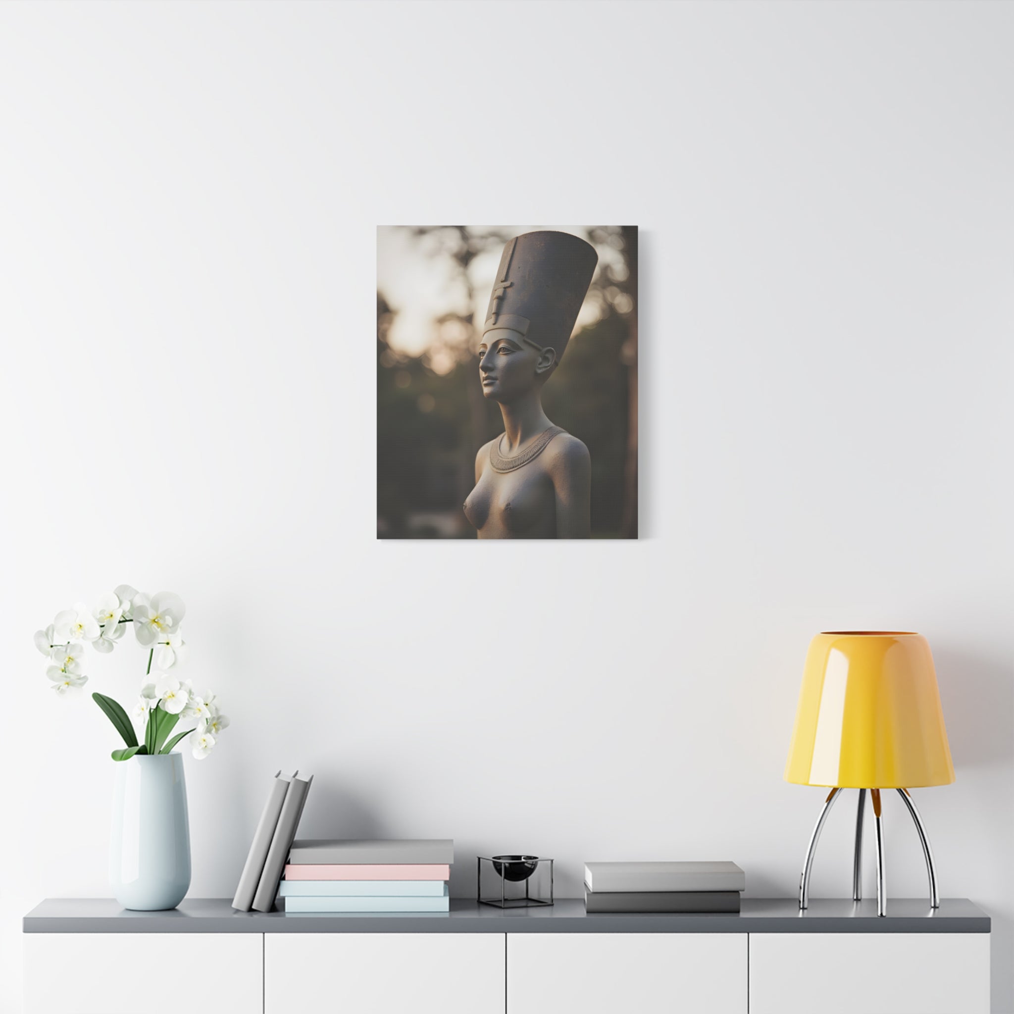 Nefertiti Bronze Statue Wall Art - Egyptian Sculpture Photography - Queen of Egypt - Stretched Canvas