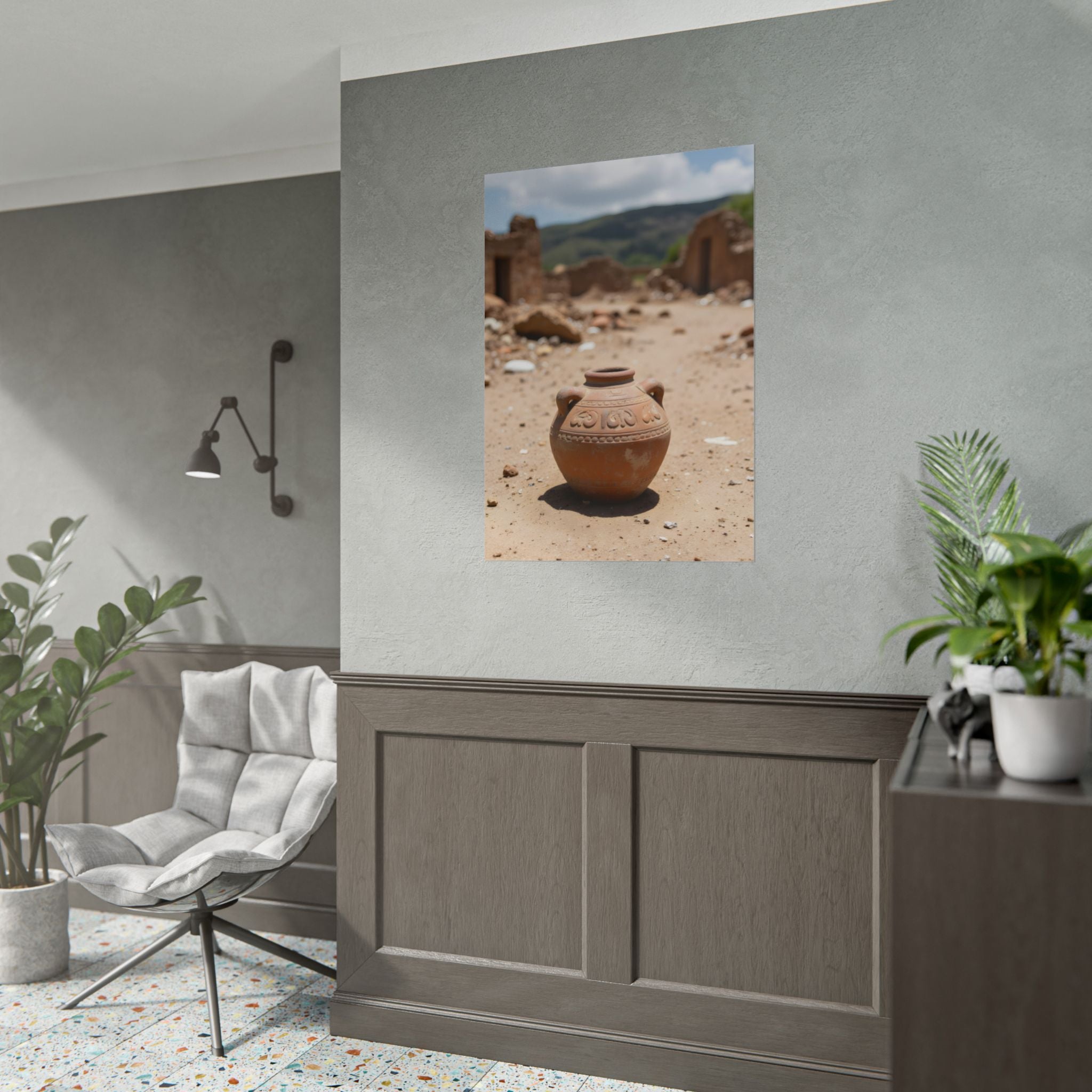 Rustic Terracotta  Clay Pot Desert Poster - Rolled Photo Print