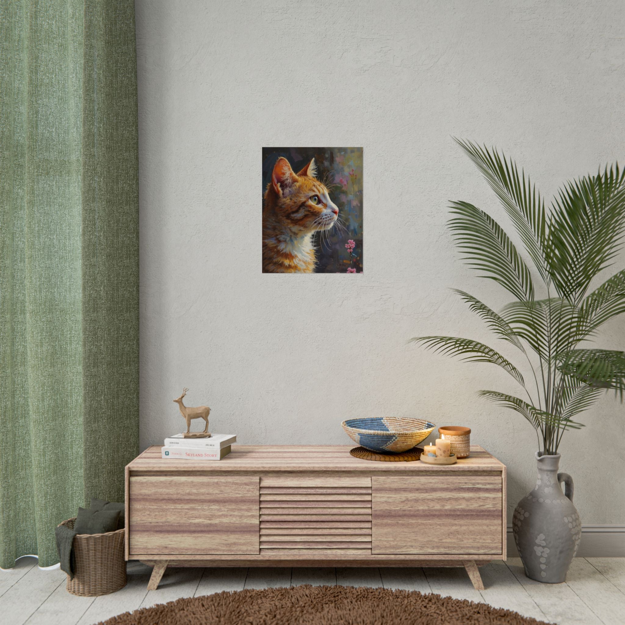 Orange tabby Cat  Oil Brushstroke Rolled Poster