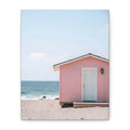 Pink Beach Cottage  Wall Art - Stretched Canvas